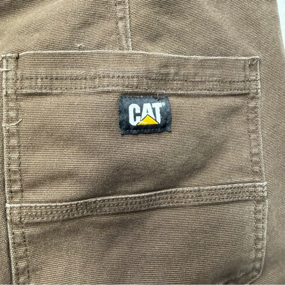 CAT Caterpillar Men's Work Pants 40x30 Brown Canvas Utility Cargo - Picture 6 of 7